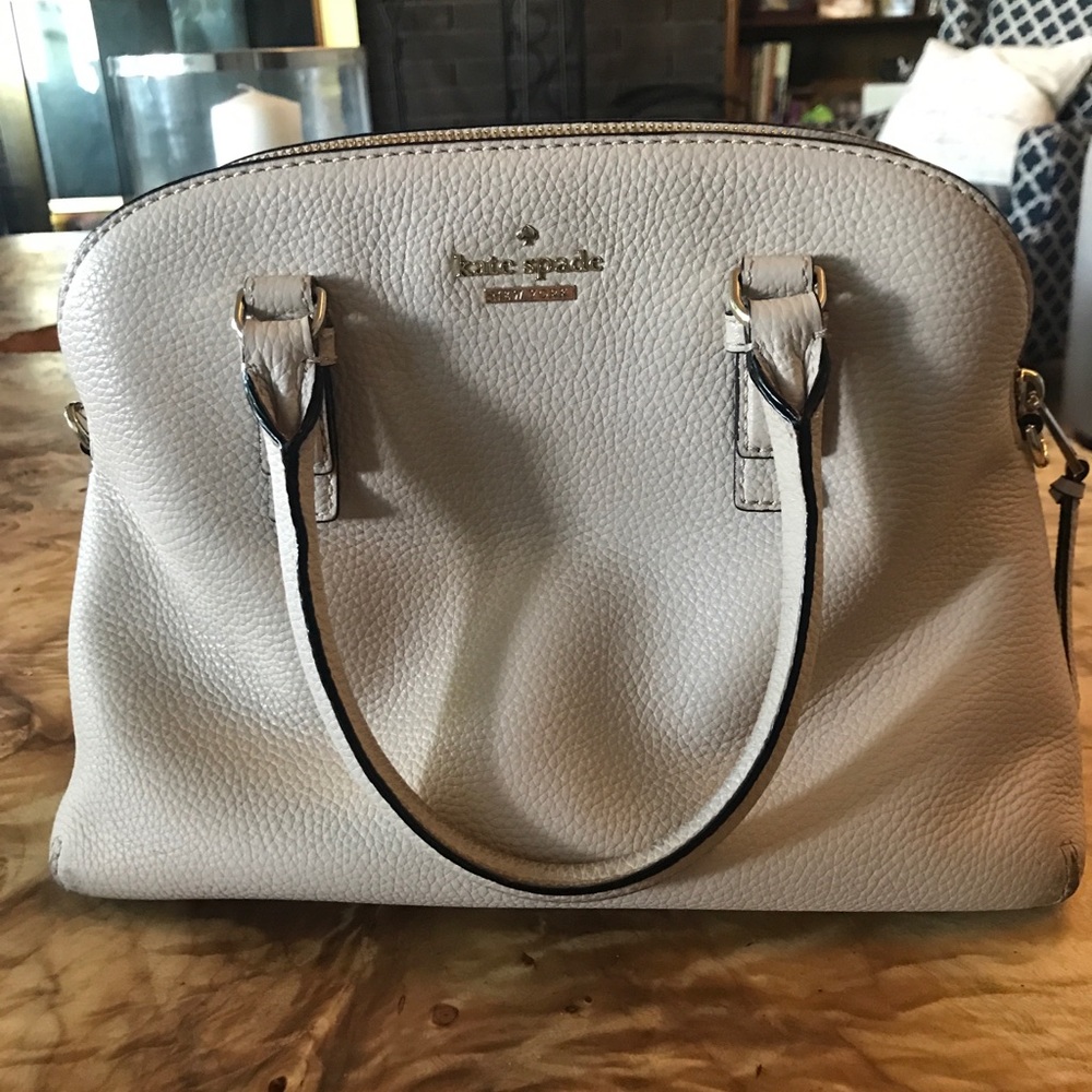 Cream Kate Spade handbag
